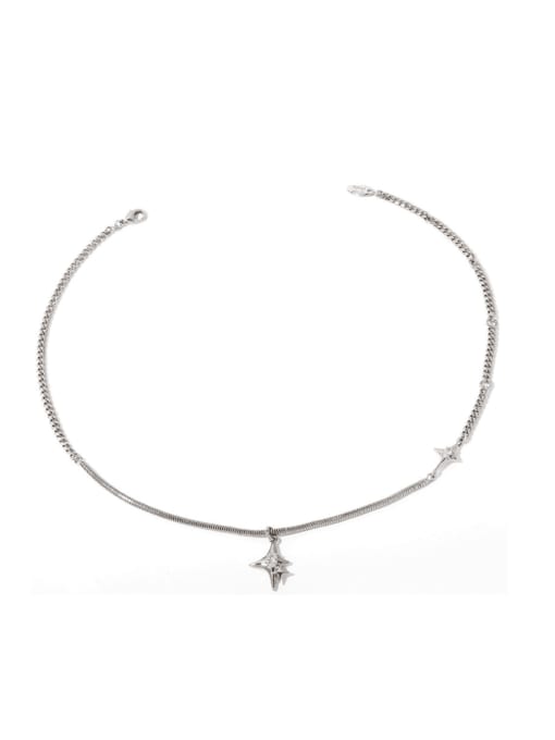 TINGS Brass Cubic Zirconia Star Vintage Necklace