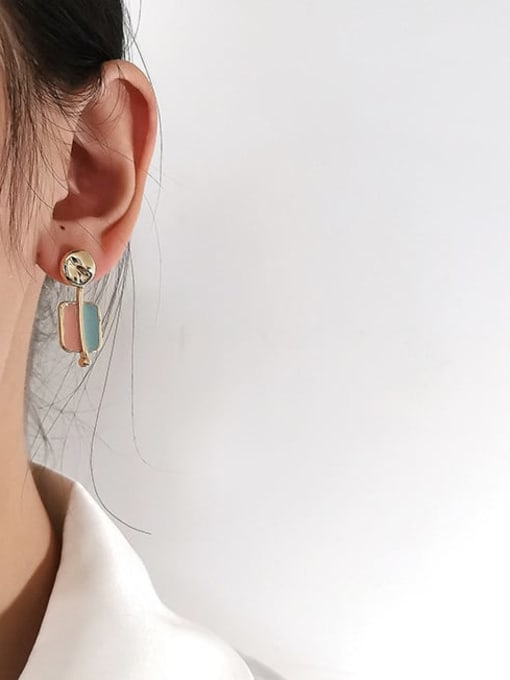 HYACINTH Copper Enamel Geometric Minimalist Drop Trend Korean Fashion Earring 1
