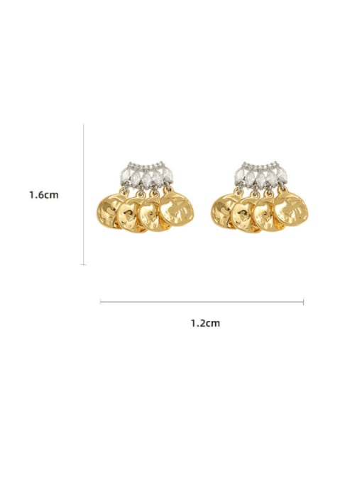 Five Color Brass Cubic Zirconia Geometric Minimalist Drop Earring 2