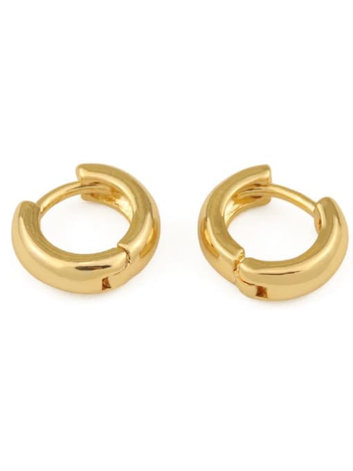 ACCA Brass Smooth Geometric Minimalist Huggie Earring 3