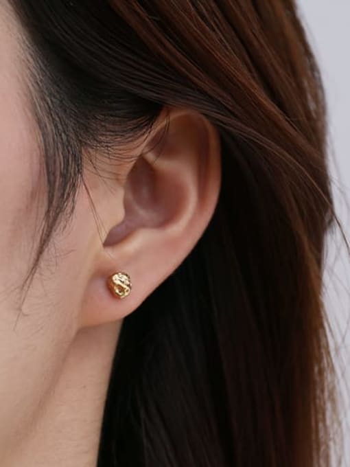 ACCA Brass Irregular geometry Vintage Stud Earring 1