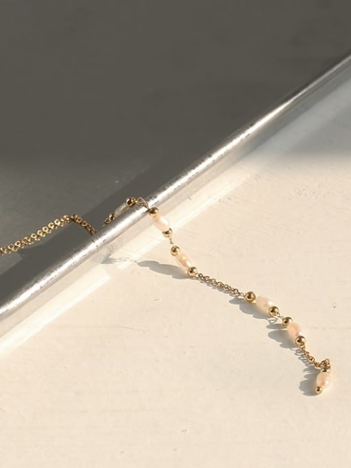ACCA Brass Freshwater Pearl Tassel Vintage Threader Earring 1
