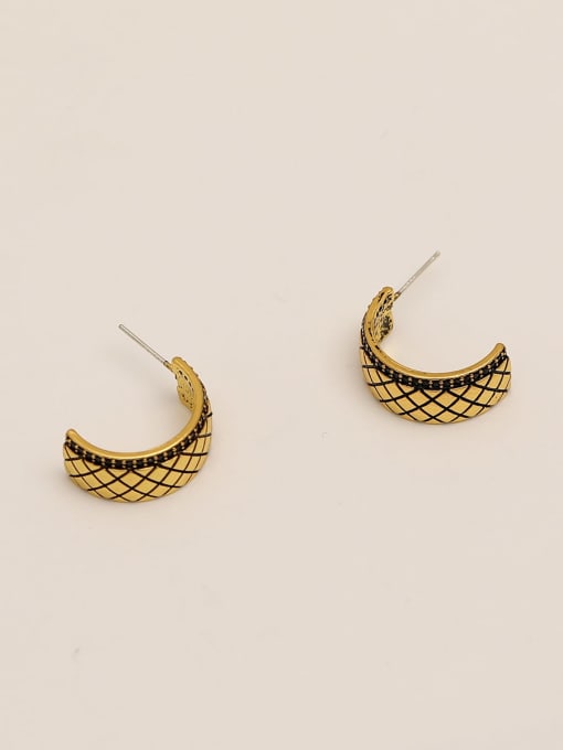 HYACINTH Brass Geometric Vintage Stud Trend Korean Fashion Earring 3
