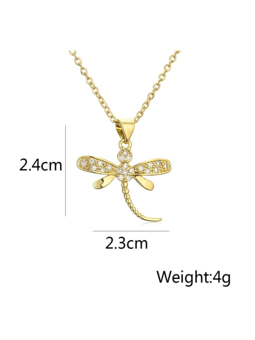 AOG Brass Cubic Zirconia Dragonfly Cute Necklace 1