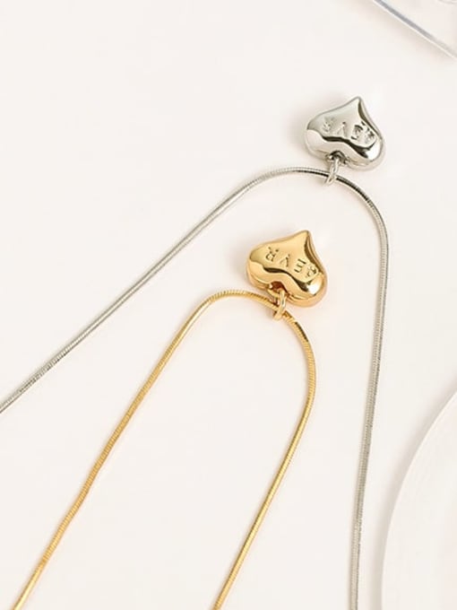 Five Color Brass Heart Minimalist Necklace 2