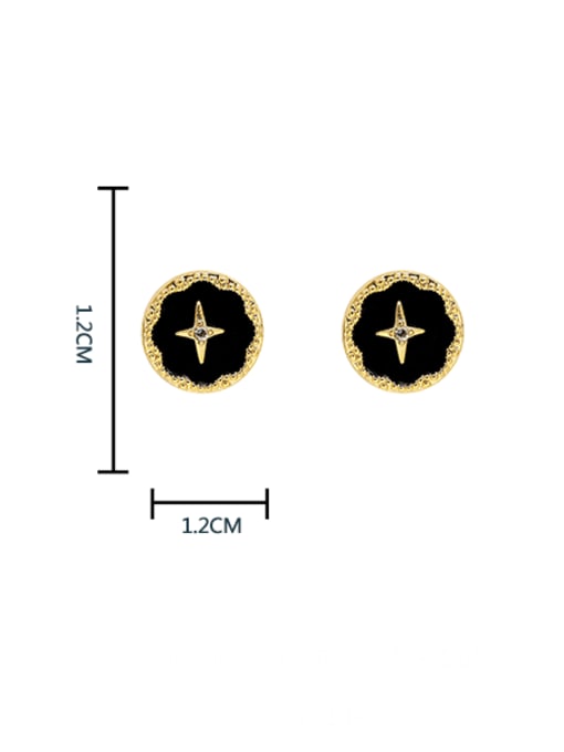 HYACINTH Brass Acrylic Geometric Minimalist Stud Earring 2