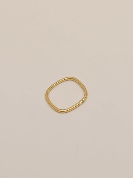 14k gold Brass Rhinestone Geometric Minimalist Band Fashion Ring