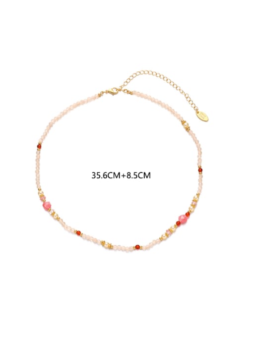 Five Color Brass Natural StoneMinimalist Irregular Multi Color Bracelet and Necklace Set 1