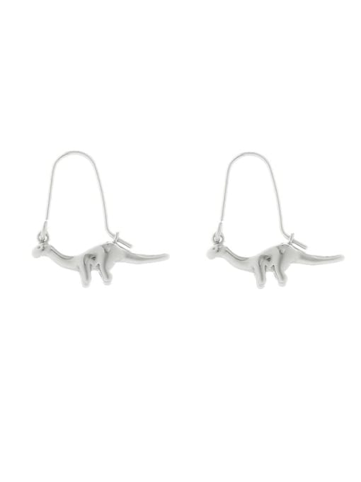Platinum Dinosaur Brass Animal Cute Hook Earring