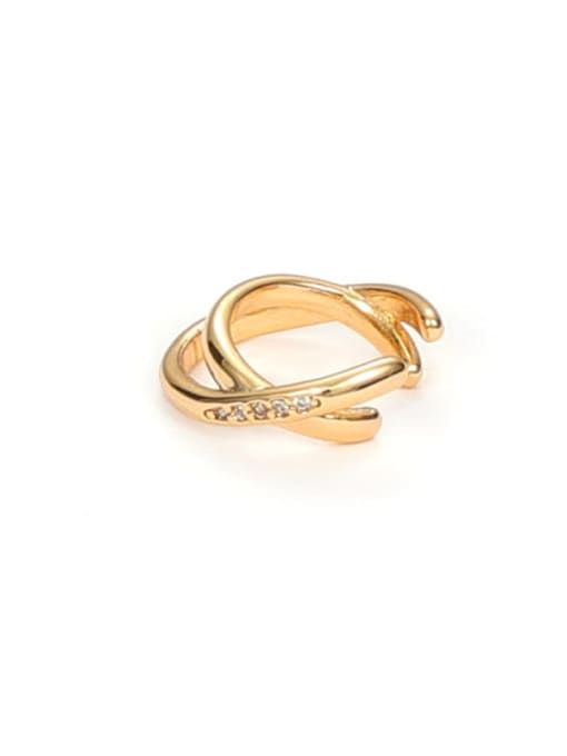 Gold (single ) Brass Cubic Zirconia Geometric Minimalist Single Earring