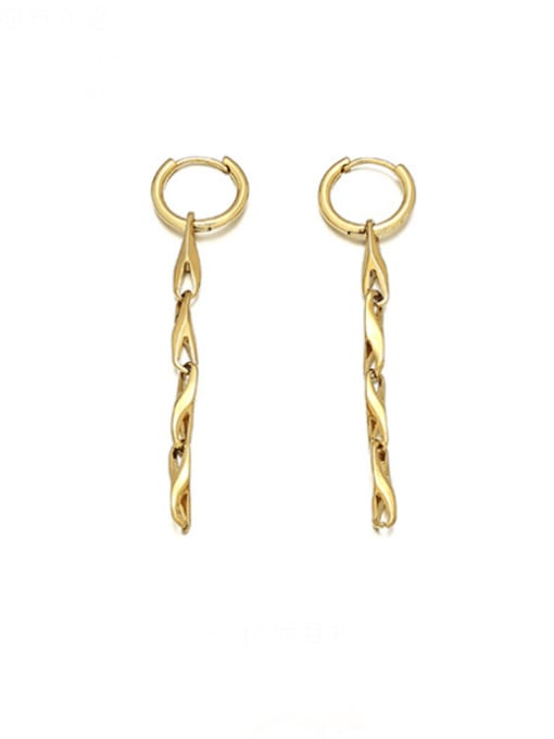 golden Brass Tassel Minimalist Huggie Earring