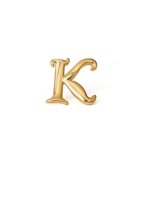 K Ear Stud （Single） Brass Letter Minimalist  Stud Earring(single)