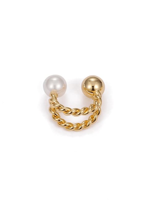 Beizhu ear bone clip(Single ) Brass Glass Stone Geometric Trend Single Earring