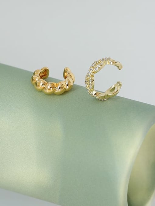 Five Color Brass Cubic Zirconia Geometric Minimalist Single Earring 3