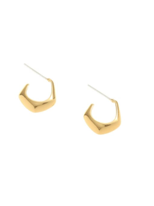 Five Color Brass Geometric Minimalist Stud Earring 0
