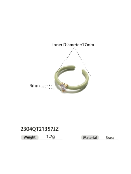 2304QT21357JZ Brass Enamel Heart Minimalist Band Ring