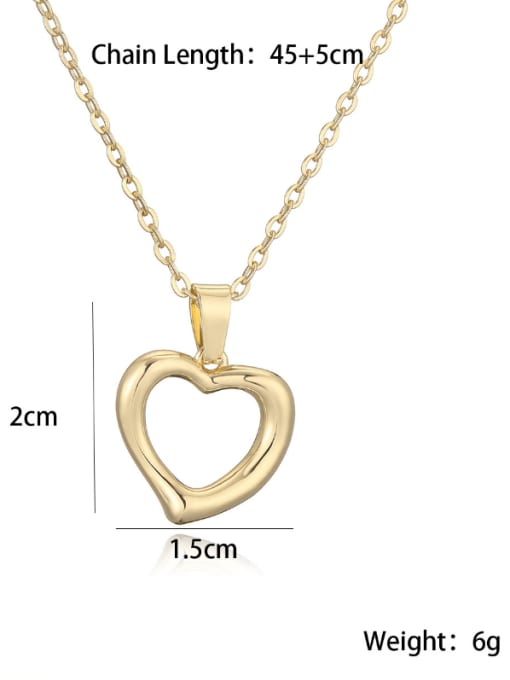 AOG Brass Hollow  Heart Minimalist Necklace 3