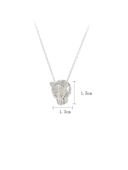 YOUH Brass Cubic Zirconia Leopard Dainty Necklace 2