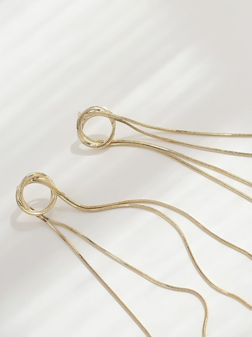 HYACINTH Brass Tassel Minimalist Threader Trend Korean Fashion Earring 3