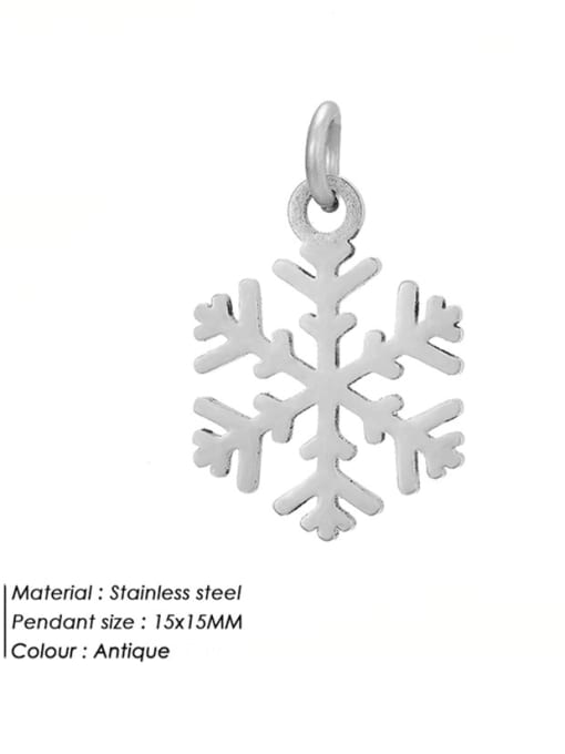 Antique  blackening Stainless Steel 3d Snowflakes  Accessories Christmas Series Pendant