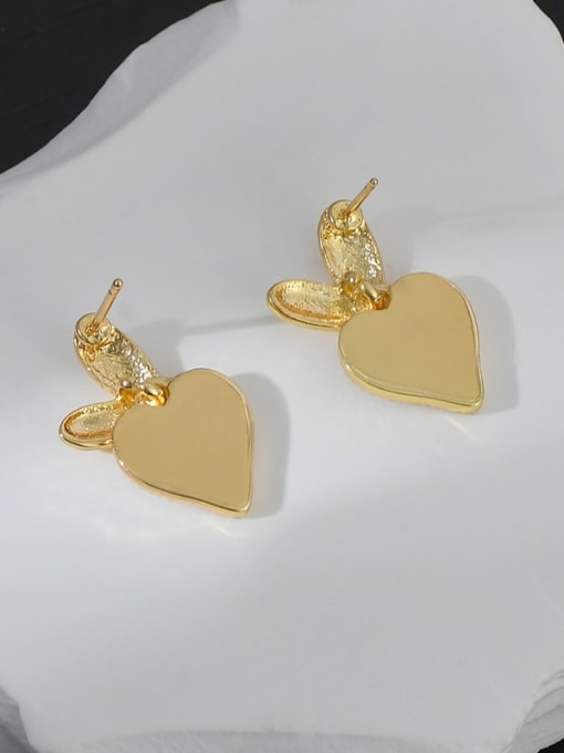YOUH Brass Enamel Heart Dainty Stud Earring 1
