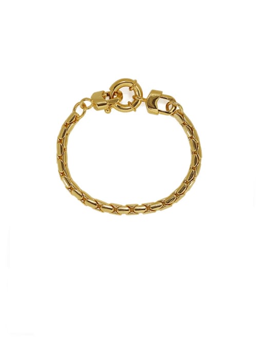 golden Brass Round Artisan Snake bone chain Link Bracelet