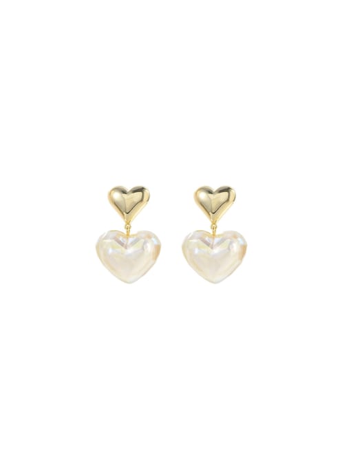 YOUH Brass Heart Dainty Stud Earring 0