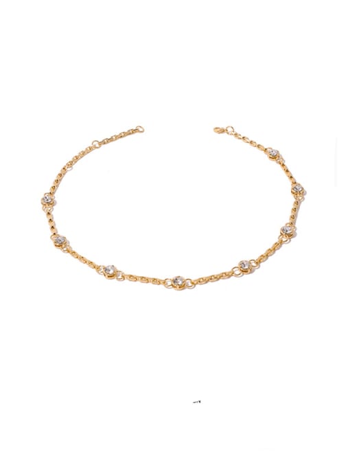 gold Brass Cubic Zirconia Locket Vintage Long Strand Necklace