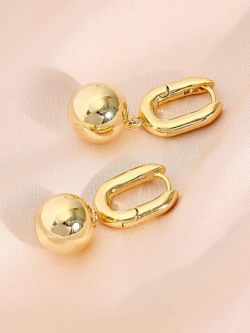 16k gold Brass Geometric Minimalist Huggie Earring