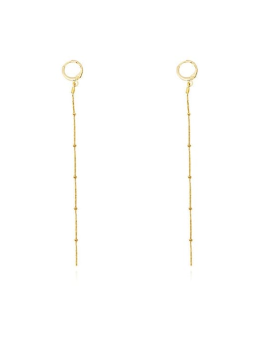 HYACINTH Brass Tassel Minimalist Threader Earring 2