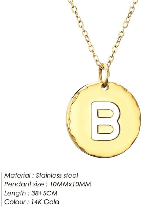 B 14K gold Stainless steel Letter Minimalist Necklace
