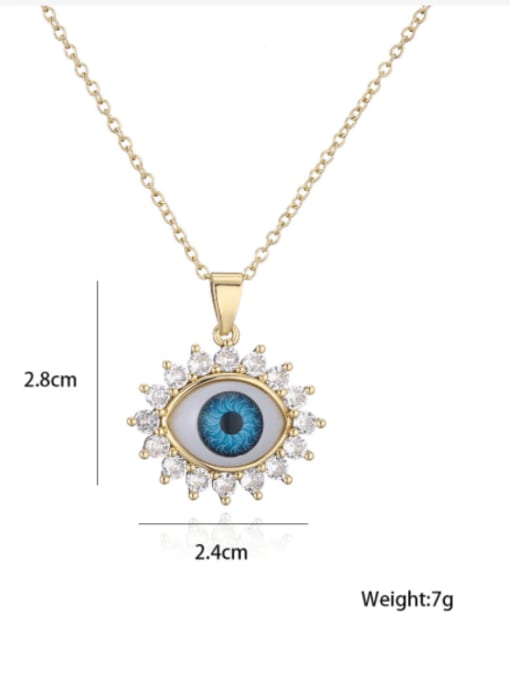 AOG Brass Rhinestone Enamel Evil Eye Vintage Necklace 2