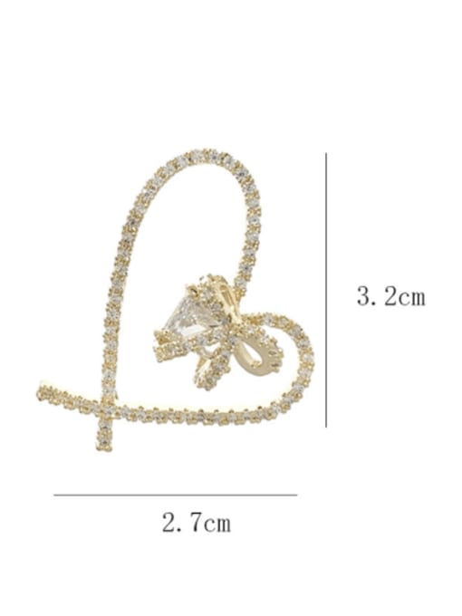 SUUTO Brass Cubic Zirconia Heart Luxury Cluster Earring 2