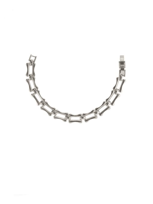 Platinum Brass Hollow Geometric Chain Vintage Link Bracelet