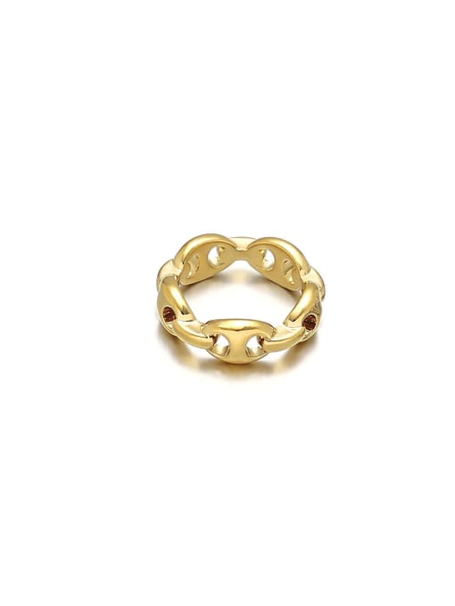 TINGS Brass Geometric Trend Band Ring 0