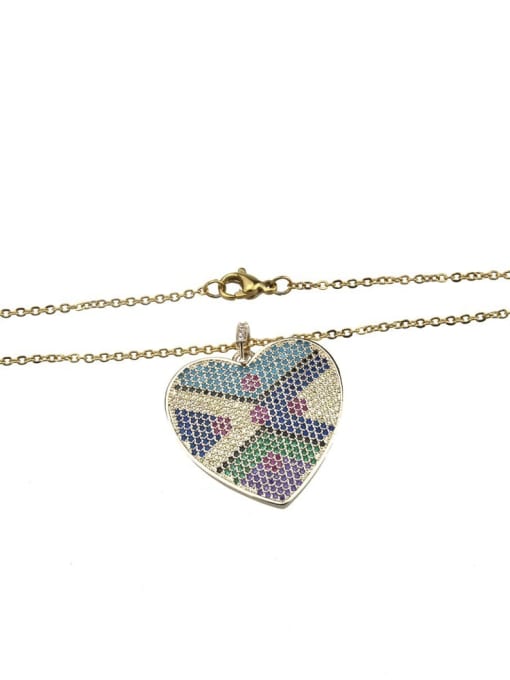 renchi Brass Cubic Zirconia Heart Luxury Necklace 3