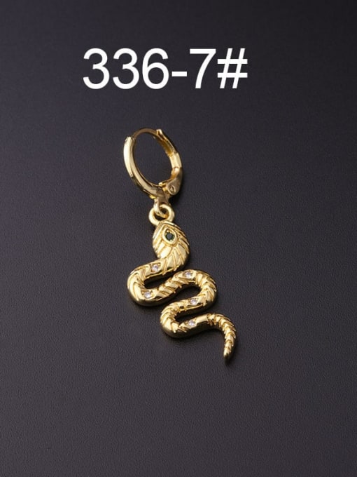 7 Brass Cubic Zirconia Snake Minimalist Single Earring