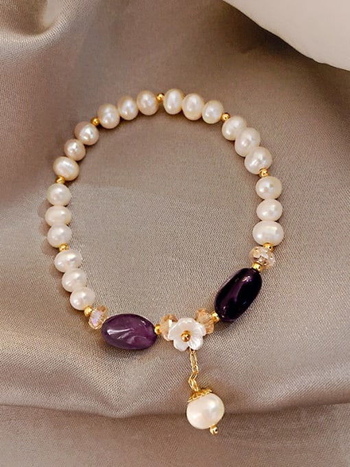 Papara Alloy Imitation Pearl Trend Beaded Bracelet 2