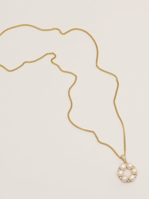HYACINTH Brass Imitation Pearl Geometric Minimalist Trend Korean Fashion Necklace 2