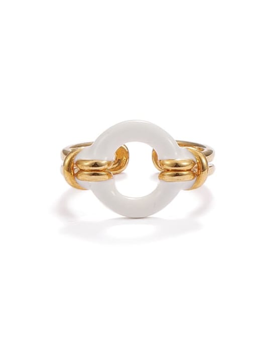Style 1 (US. 6 ring, adjustable) Brass Enamel Geometric Minimalist Band Ring