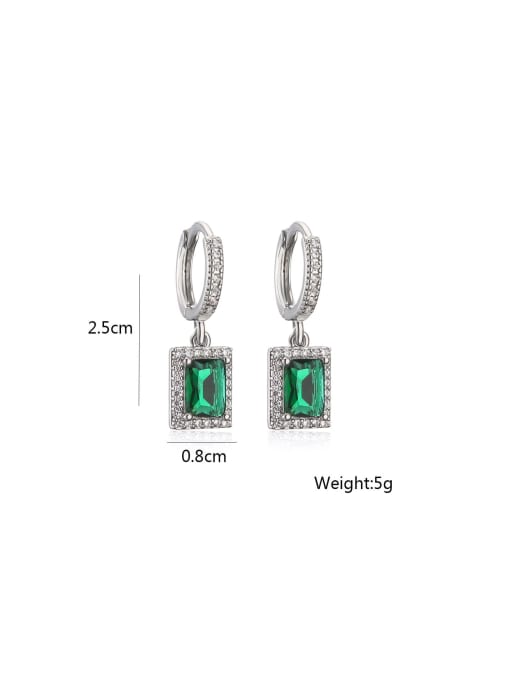 AOG Brass Cubic Zirconia Square Vintage Stud Earring 1