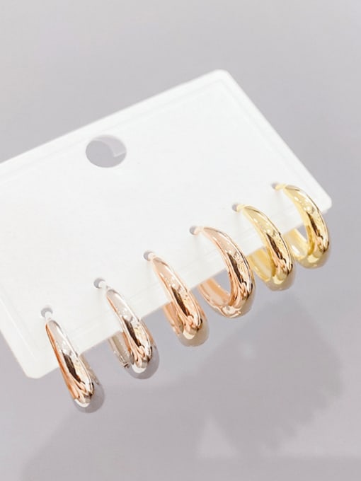 Three color E228 Brass Geometric Minimalist Hoop Earring