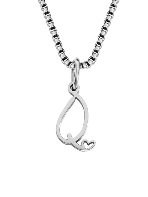 Q stainless steel Stainless steel Letter Minimalist Necklace