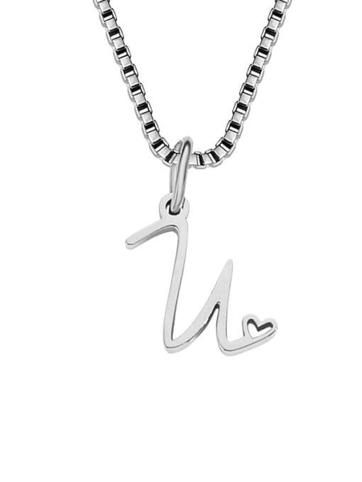 U stainless steel Stainless steel Letter Minimalist Necklace