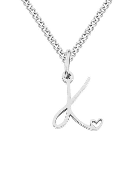 K  steel color Stainless steel Letter Minimalist Necklace