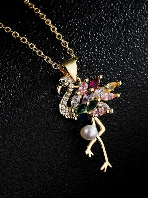 AOG Brass Cubic Zirconia Bird Vintage Necklace 2