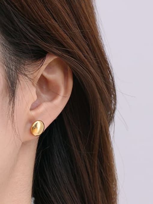 ACCA Brass Smooth Round Minimalist Stud Earring 2