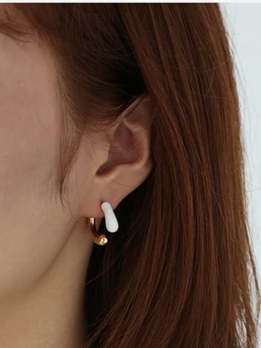 ACCA Brass Enamel Geometric Minimalist Single Earring 1