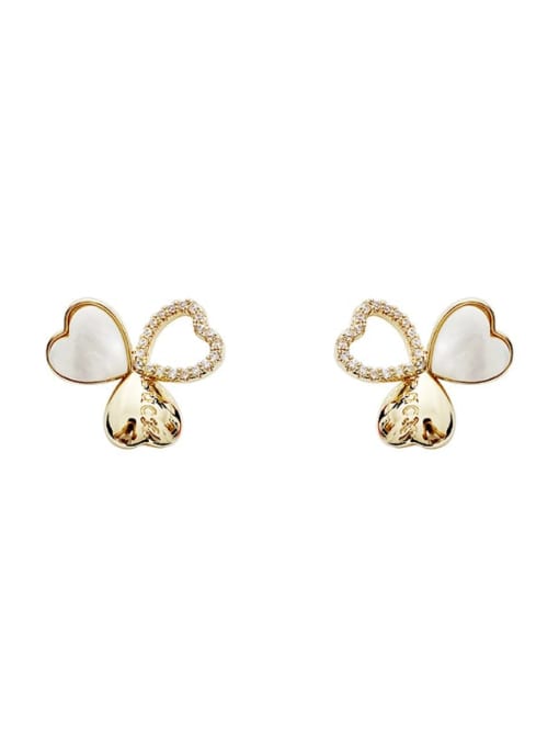 HYACINTH Copper Shell Heart Minimalist Stud Trend Korean Fashion Earring 0
