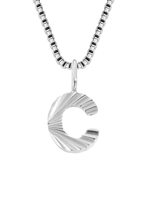 C stainless steel color Stainless steel Letter Minimalist Necklace